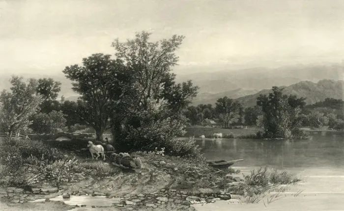 Framed Print : The Housatonic, 1874. Creator: Samuel Valentine Hunt Framed Print : The Housatonic, 1874. Creator: Samuel Valentine Hunt
