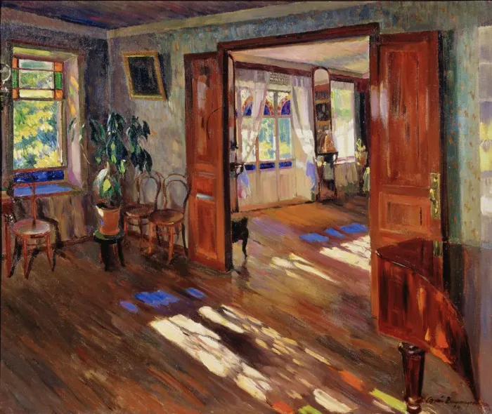 Framed Print : In a house, 1914. Artist: Vinogradov, Sergei Arsenyevich (1869-1938) Framed Print : In a house, 1914. Artist: Vinogradov, Sergei Arsenyevich (1869-1938)