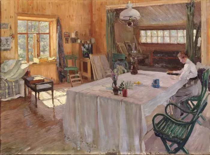 Framed Print : In the House of the Artist Konstantin Korovin, 1907. Artist: Vinogradov, Sergei Arsenyevich (1869-1938) Framed Print : In the House of the Artist Konstantin Korovin, 1907. Artist: Vinogradov, Sergei Arsenyevich (1869-1938)