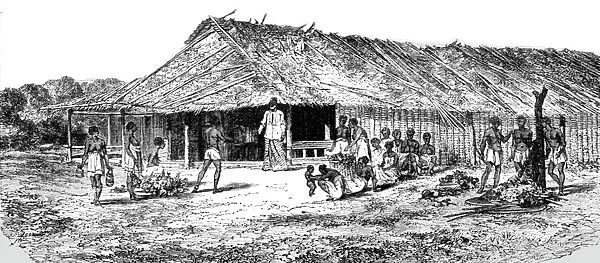 House of the Caboceer of MBO-GE-LAH; An Excursion in Dahomey, 1871. Creator: J. Alfred Skertchly