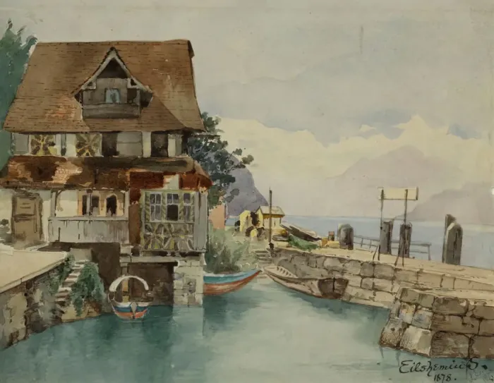Framed Print : House On Canal, 1878. Creator: Louis Michel Eilshemius Framed Print : House On Canal, 1878. Creator: Louis Michel Eilshemius