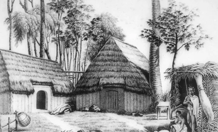 Framed Print : The house of the chief, Kalaimoku, 1819. Artist: Alphonse Pellion Framed Print : The house of the chief, Kalaimoku, 1819. Artist: Alphonse Pellion