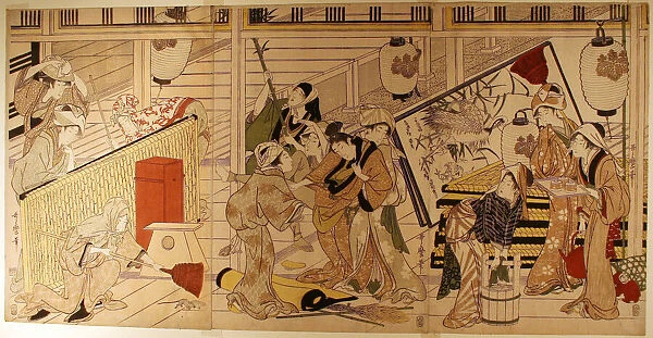 House cleaning in preparation for the New Year, Japan, late 1790s