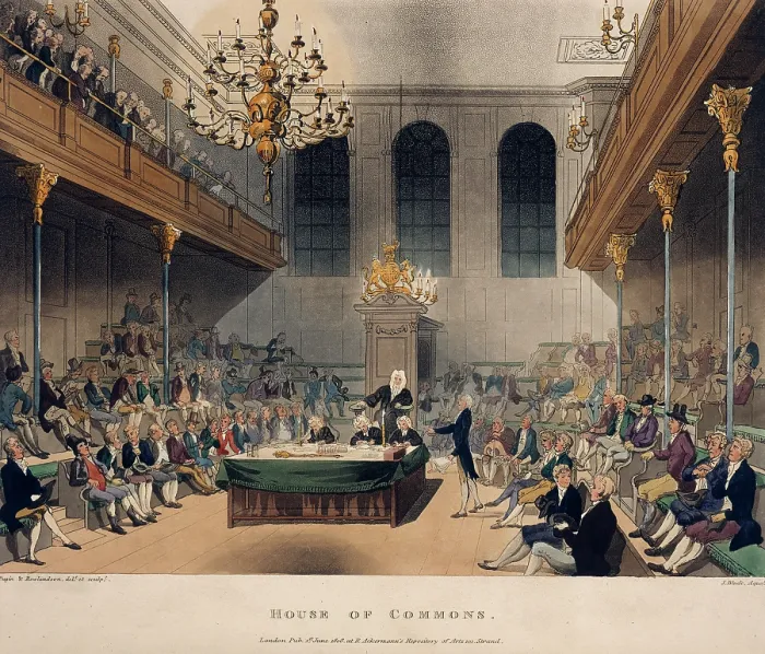 Framed Print : The House of Commons, c1808-c1811. Creators: Thomas Rowlandson, Augustus Charles Pugin Framed Print : The House of Commons, c1808-c1811. Creators: Thomas Rowlandson, Augustus Charles Pugin