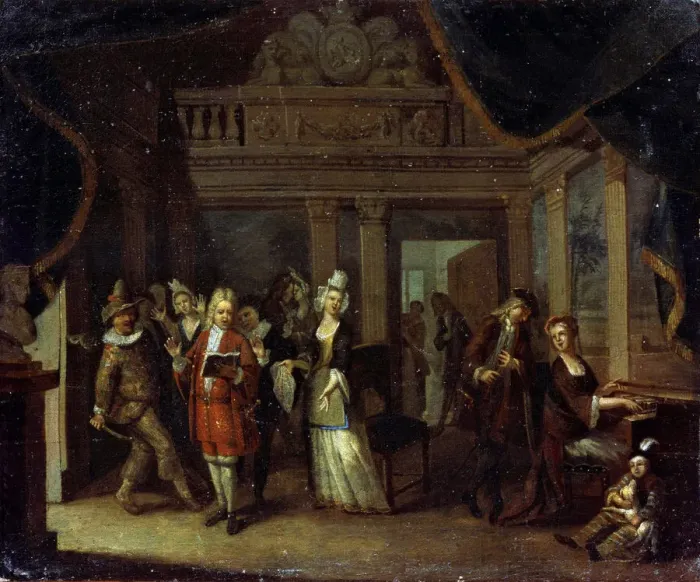 Framed Print : A House Concert, 18th century. Artist: Jan Josef Horemans the elder Framed Print : A House Concert, 18th century. Artist: Jan Josef Horemans the elder