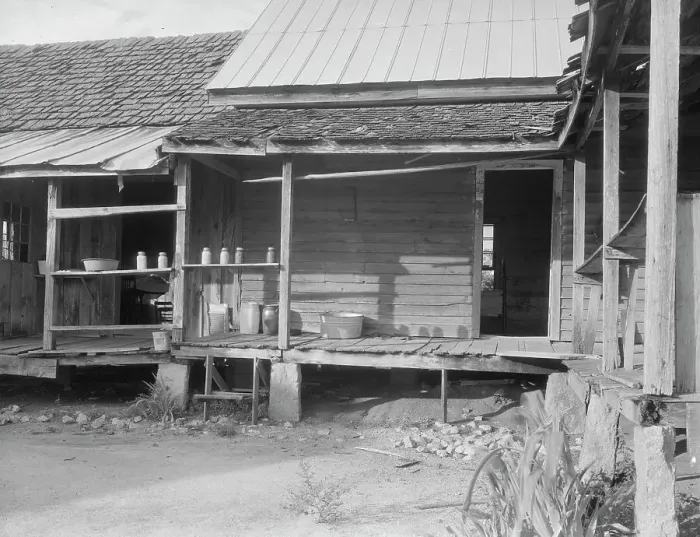 Framed Print : House in which cotton farmer has lived for fifty years, Macon County, Georgia, 1937. Creator: Dorothea Lange Framed Print : House in which cotton farmer has lived for fifty years, Macon County, Georgia, 1937. Creator: Dorothea Lange