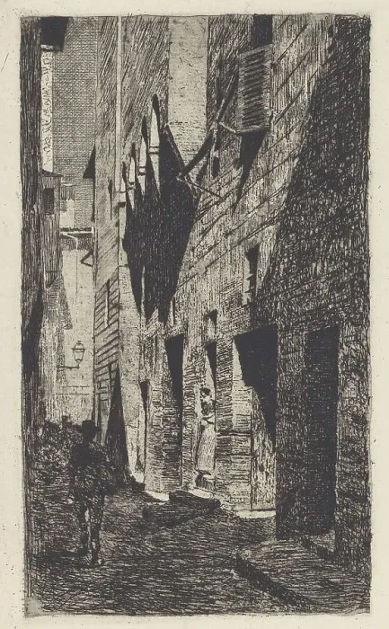Framed Print : House of Dante da Castiglione [Casa di Dante da Castiglione], c. 1883. Creator: Telemaco Signorini