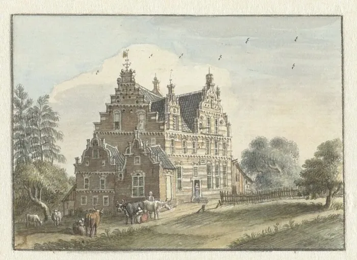 Framed Print : The house Den Dam near Zutphen, 1748. Creator: Jan de Beyer Framed Print : The house Den Dam near Zutphen, 1748. Creator: Jan de Beyer