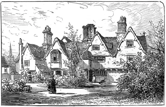 Framed Print : The house of Dr John Hall, Statford-upon-Avon, Warwickshire, 1885. Artist: Edward Hull Framed Print : The house of Dr John Hall, Statford-upon-Avon, Warwickshire, 1885. Artist: Edward Hull