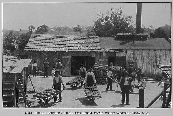 Mill house, engine and boiler room, Emma Brick Works, Emma, N. C. 1902. Creator: Unknown