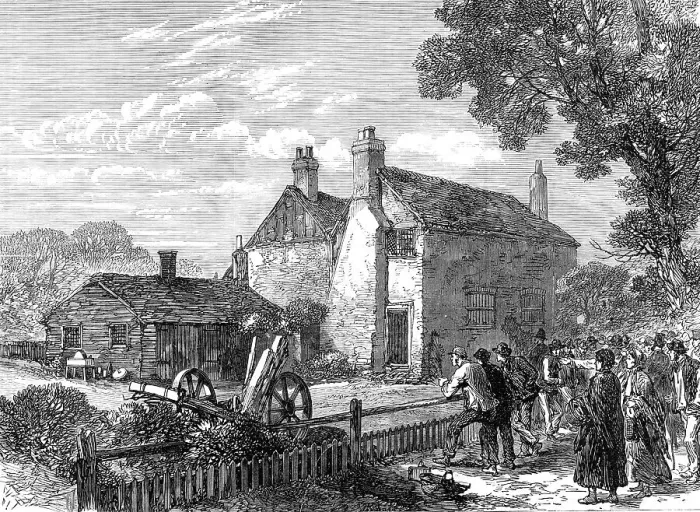 Framed Print : House of the family murdered at Denham, near Uxbridge, 1870. Creator: Unknown Framed Print : House of the family murdered at Denham, near Uxbridge, 1870. Creator: Unknown