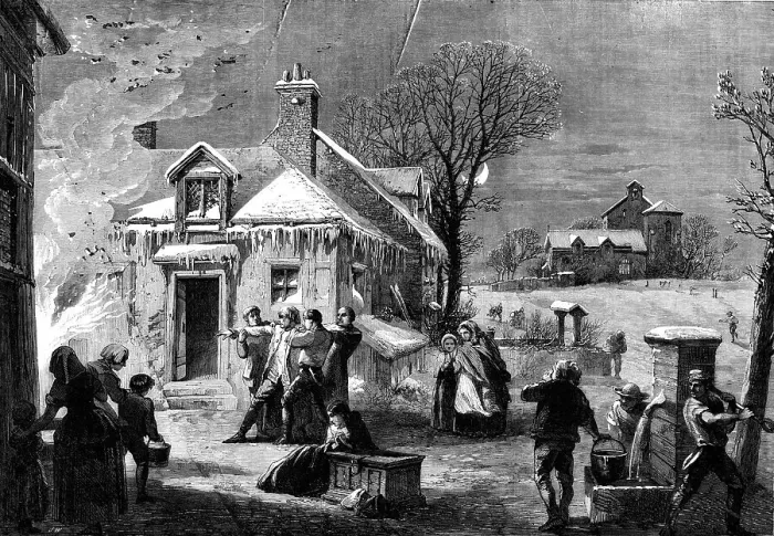 Framed Print : The House on Fire on Christmas Eve, 1860. Creator: Unknown. The House on Fire on Christmas Eve, 1860. Creator: Unknown Framed Print : The House on Fire on Christmas Eve, 1860. Creator: Unknown. The House on Fire on Christmas Eve, 1860. Creator: Unknown