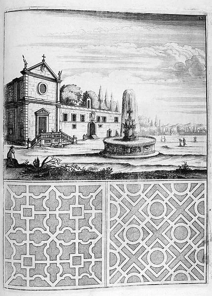 House, fountain and garden design, 1664. Artist: Georg Andreas Bockler
