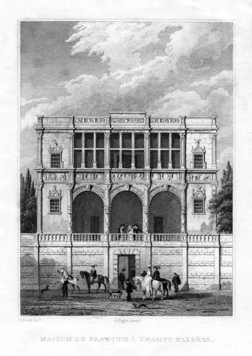 Framed Print : The house of Francis I, Champs-Elysees, Paris, 1830 Framed Print : The house of Francis I, Champs-Elysees, Paris, 1830