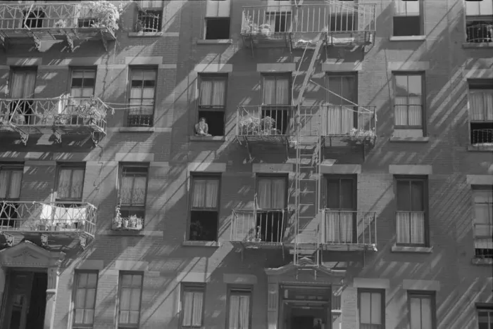 Framed Print : House fronts, 61st Street between 1st and 3rd Avenues, New York, 1938. Creator: Walker Evans Framed Print : House fronts, 61st Street between 1st and 3rd Avenues, New York, 1938. Creator: Walker Evans