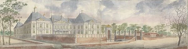 The House in Honselaersdijk and surroundings, can be seen across the forecourt, 1640-1649. Creator: Abraham Beerstraten