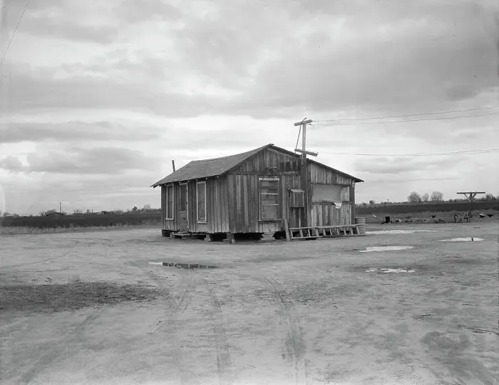 Framed Print : House in Little Oklahoma, California, 1936. Creator: Dorothea Lange. House in Little Oklahoma, California, 1936. Creator: Dorothea Lange Framed Print : House in Little Oklahoma, California, 1936. Creator: Dorothea Lange. House in Little Oklahoma, California, 1936. Creator: Dorothea Lange