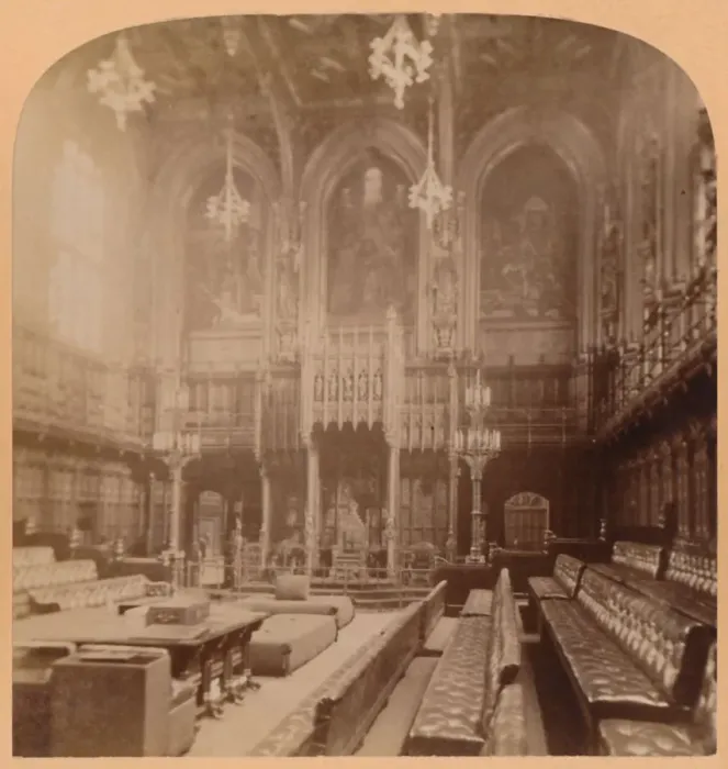 Framed Print : House of Lords, Houses of Parliament, London, England, 1900. Creator: Underwood & Underwood Framed Print : House of Lords, Houses of Parliament, London, England, 1900. Creator: Underwood & Underwood