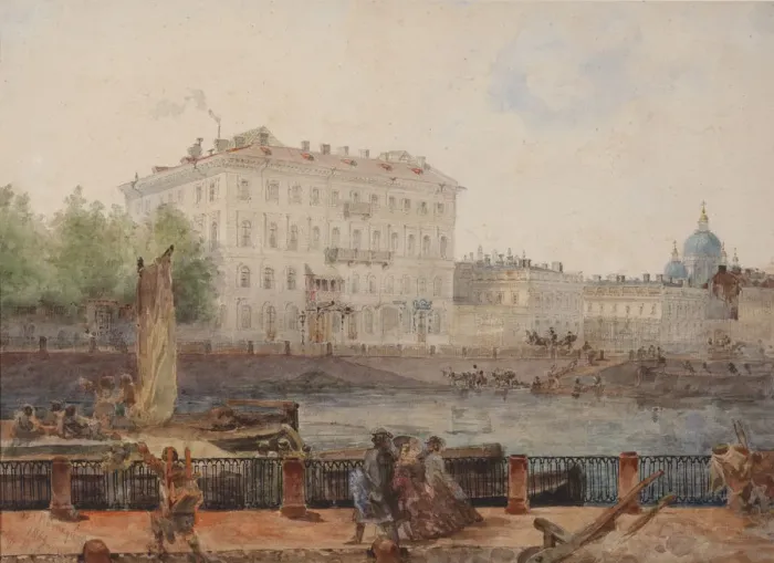 Framed Print : House of M. D. Tarasova at the embankment of Fontanka, 1861 Framed Print : House of M. D. Tarasova at the embankment of Fontanka, 1861