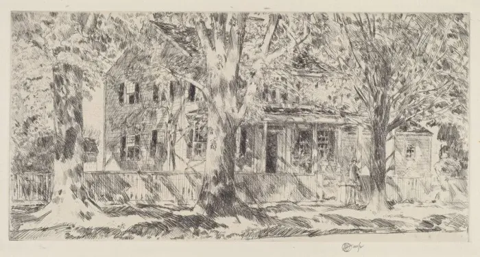 Framed Print : House on the Main Street, Easthampton, 1922. Creator: Frederick Childe Hassam Framed Print : House on the Main Street, Easthampton, 1922. Creator: Frederick Childe Hassam