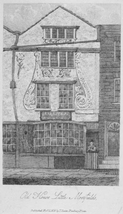 Framed Print : House in Moorfields, City of London, 1816 Framed Print : House in Moorfields, City of London, 1816
