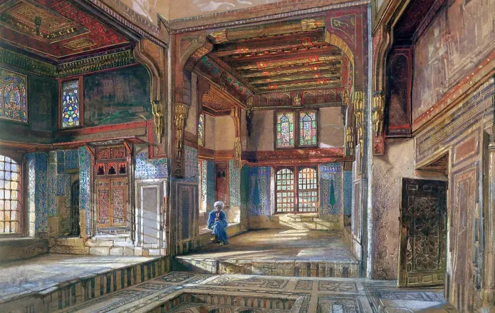 Framed Print : The House of Moufti Sheikh el Mahadi, Cairo, 1873. Artist: Frank Dillon Framed Print : The House of Moufti Sheikh el Mahadi, Cairo, 1873. Artist: Frank Dillon
