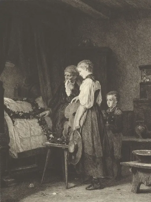 Framed Print : In the House of Mourning, from American Art Review, vol. 1, no. 8, June 1880 Framed Print : In the House of Mourning, from American Art Review, vol. 1, no. 8, June 1880