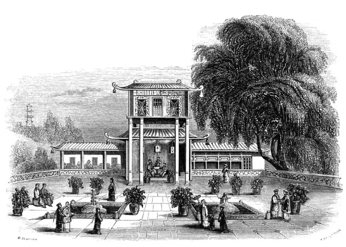 Framed Print : House at Ningbo, China, 1847. Artist: Armstrong Framed Print : House at Ningbo, China, 1847. Artist: Armstrong