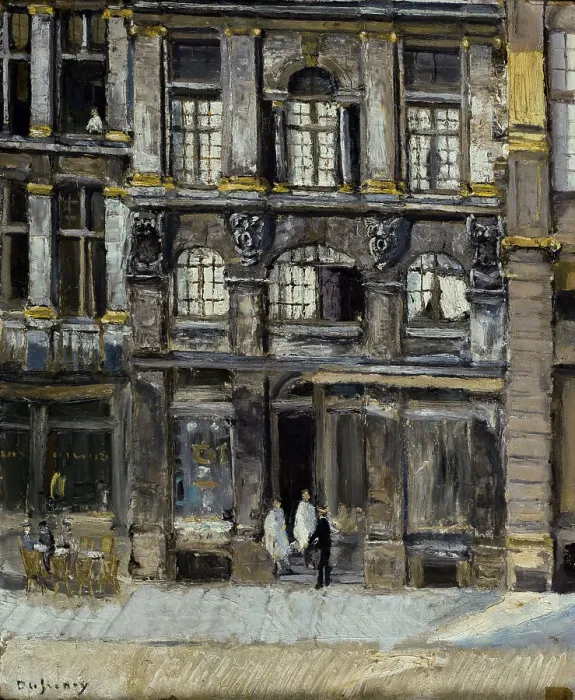 Framed Print : House occupied by Victor Hugo on the Grand Place in Brussels in 1851 and 1852, c1933. Creator: Georges Leon Dufrenoy Framed Print : House occupied by Victor Hugo on the Grand Place in Brussels in 1851 and 1852, c1933. Creator: Georges Leon Dufrenoy