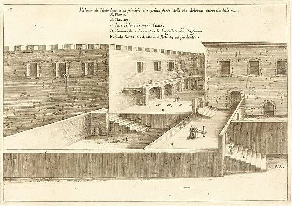House of Pilate, 1619. Creator: Jacques Callot