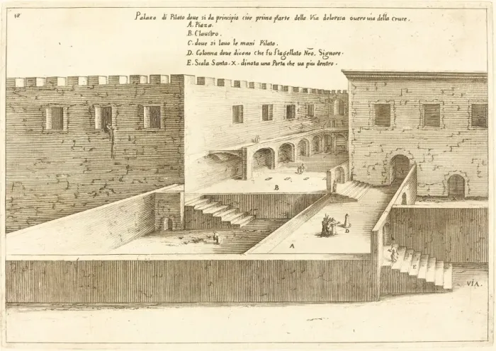 Framed Print : House of Pilate, 1619. Creator: Jacques Callot Framed Print : House of Pilate, 1619. Creator: Jacques Callot
