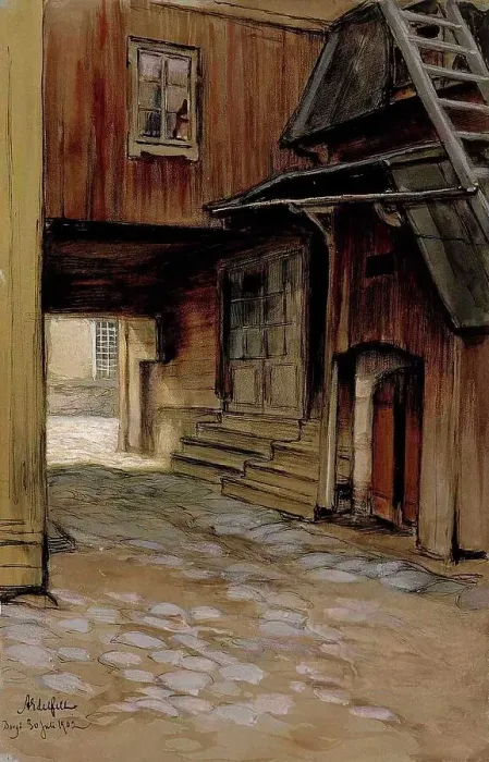 Framed Print : House in Porvoo, 1902. Creator: Albert Edelfelt Framed Print : House in Porvoo, 1902. Creator: Albert Edelfelt