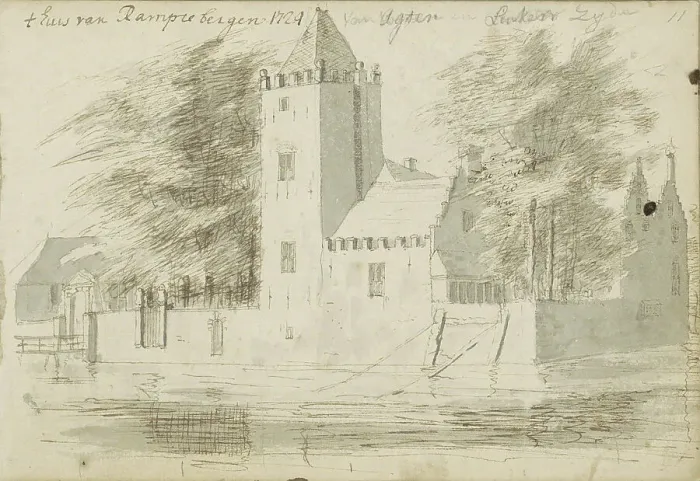 Framed Print : House in Rampenbosch Castle in Bergen, 1724. Creator: Abraham Meyling