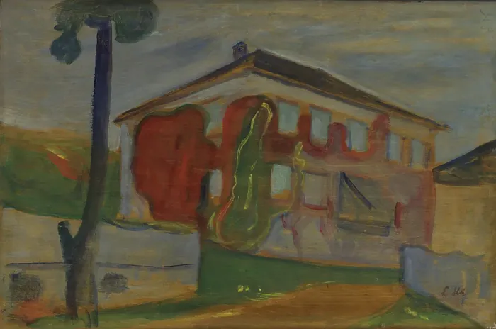 Framed Print : House with Red Virginia Creeper, probably between 1898 and 1899. Creator: Edvard Munch Framed Print : House with Red Virginia Creeper, probably between 1898 and 1899. Creator: Edvard Munch