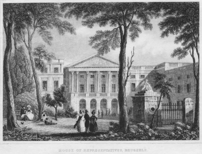 Framed Print : House of Representatives, Brussels, 1850. Artist: William Owen Framed Print : House of Representatives, Brussels, 1850. Artist: William Owen