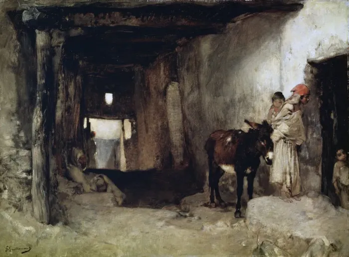 Framed Print : A House in the Sahara, 1880s. Artist: Gustave Guillaumet Framed Print : A House in the Sahara, 1880s. Artist: Gustave Guillaumet