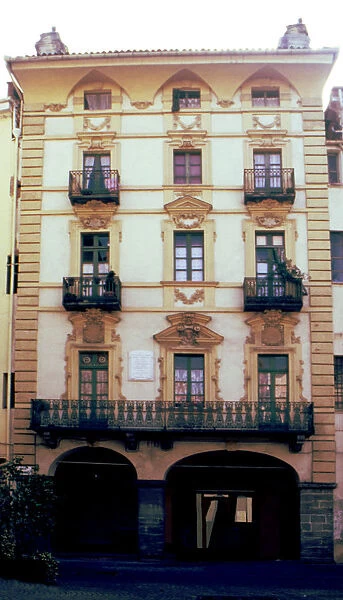 Front of the house where Silvio Pellico (1789-1854), Italian writer, lived during his childhood