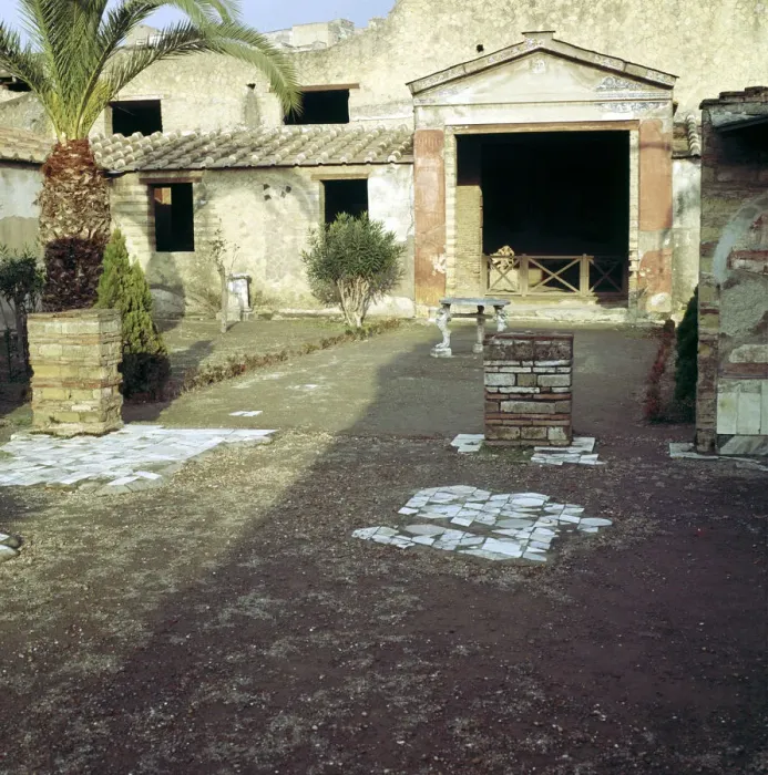 Framed Print : House of the Stags, Herculaneum, Italy; garden of the Roman villa Framed Print : House of the Stags, Herculaneum, Italy; garden of the Roman villa