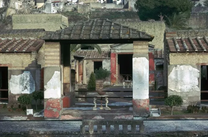 Framed Print : The house of the stags in the Roman town of Herculaneum