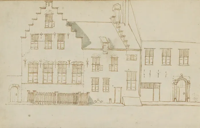 Framed Print : House with a stepped gable c.1783-c.1797. Creator: Johannes Huibert Prins