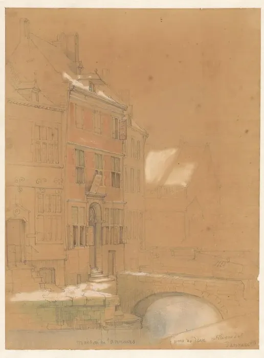 Framed Print : House of tanners in Maastricht, 1839. Creator: Alexander Schaepkens Framed Print : House of tanners in Maastricht, 1839. Creator: Alexander Schaepkens