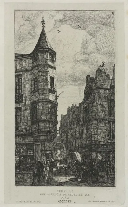 Framed Print : House with a Turret, No. 22, rue de LEcole de Medecine, Paris, (called the Turret of Marat) Framed Print : House with a Turret, No. 22, rue de LEcole de Medecine, Paris, (called the Turret of Marat)