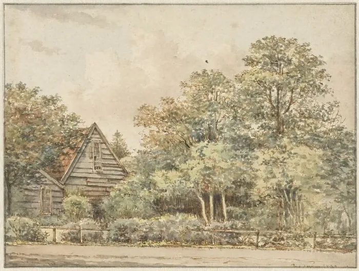 Framed Print : House in wooded area, 1830-1839. Creator: Pieter Ernst Hendrik Praetorius Framed Print : House in wooded area, 1830-1839. Creator: Pieter Ernst Hendrik Praetorius