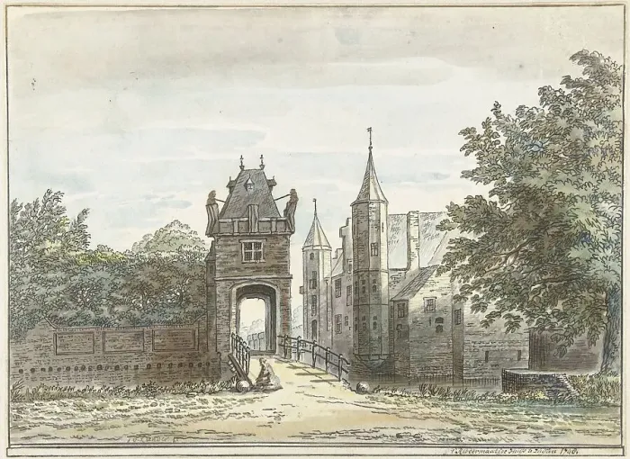 Framed Print : The house in Zuylen, 1748. Creator: Jacob van Liender Framed Print : The house in Zuylen, 1748. Creator: Jacob van Liender