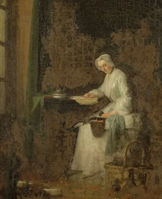 Framed Print : The Housekeeper, mid-late 18th century. Creator: Jean-Simeon Chardin Framed Print : The Housekeeper, mid-late 18th century. Creator: Jean-Simeon Chardin