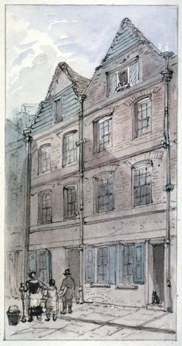 Framed Print : Houses in Blackhorse Alley, Fleet Street, City of London, 1850. Artist: James Findlay Framed Print : Houses in Blackhorse Alley, Fleet Street, City of London, 1850. Artist: James Findlay