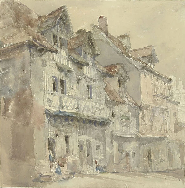 Houses in Dieppe, 1806-1864. Creator: David Roberts