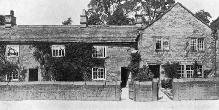 Framed Print : Houses at Eyam, where the Great Plague broke out, Derbyshire, 1924-1926. Artist: York & Son Framed Print : Houses at Eyam, where the Great Plague broke out, Derbyshire, 1924-1926. Artist: York & Son