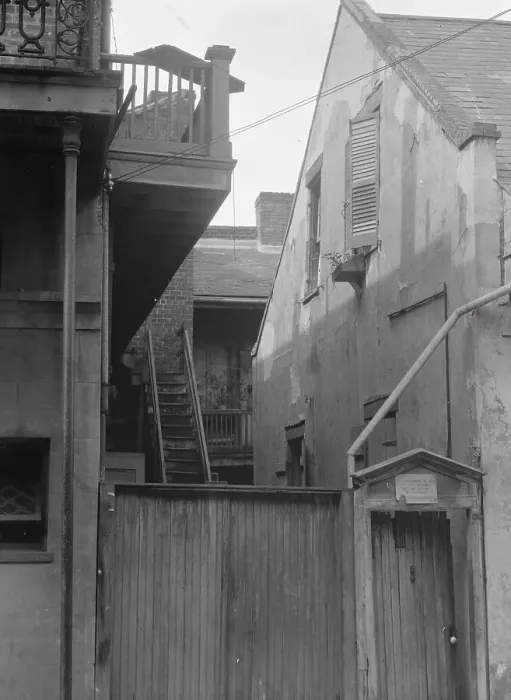 Framed Print : Houses in the French Quarter, New Orleans, between 1920 and 1926. Creator: Arnold Genthe Framed Print : Houses in the French Quarter, New Orleans, between 1920 and 1926. Creator: Arnold Genthe