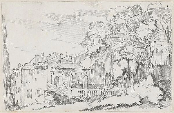 Houses and a Garden on a Hillside in Italy, 1744 / 1750. Creator: Joseph-Marie Vien the Elder